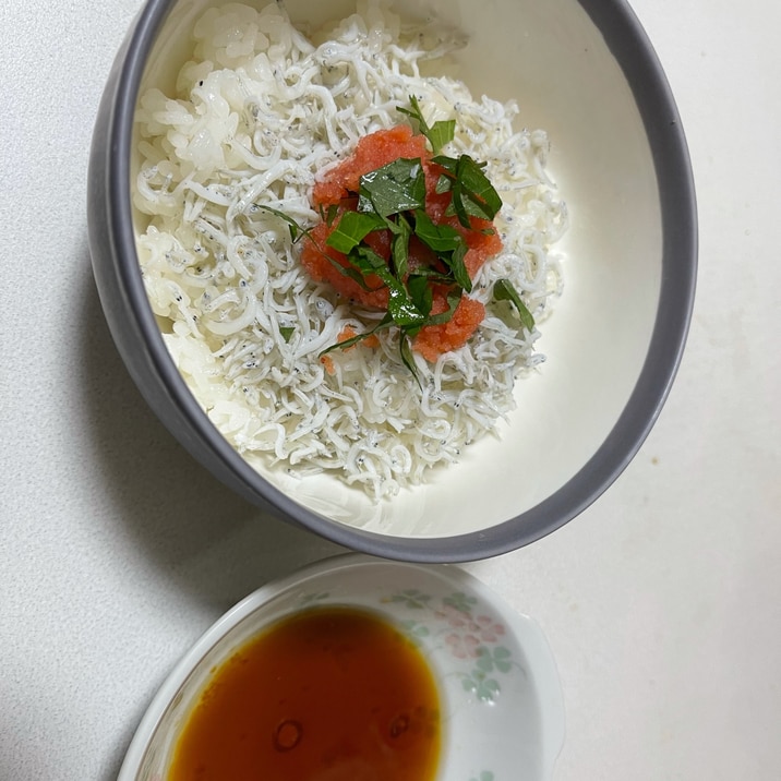 タレが決め手！めんたいしらす丼